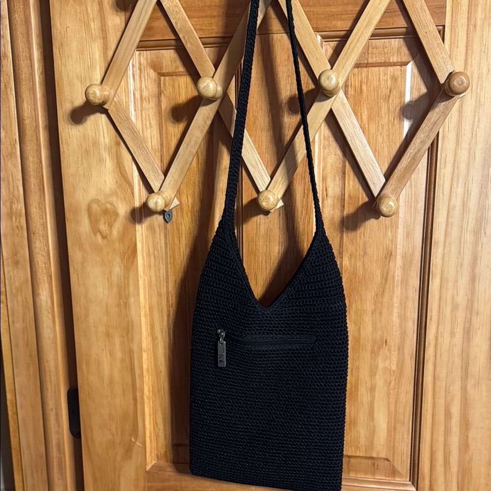 Elegant Black Crochet Shoulder Bag